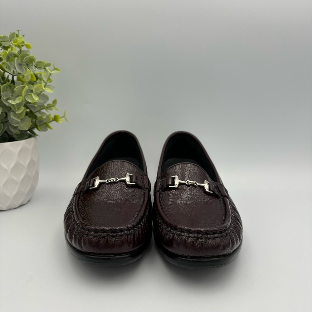 SAS Women’s Metro Horsebit Dark Brown Patent Leather Loafers Shoes Size 7.5 - Picture 3 of 10